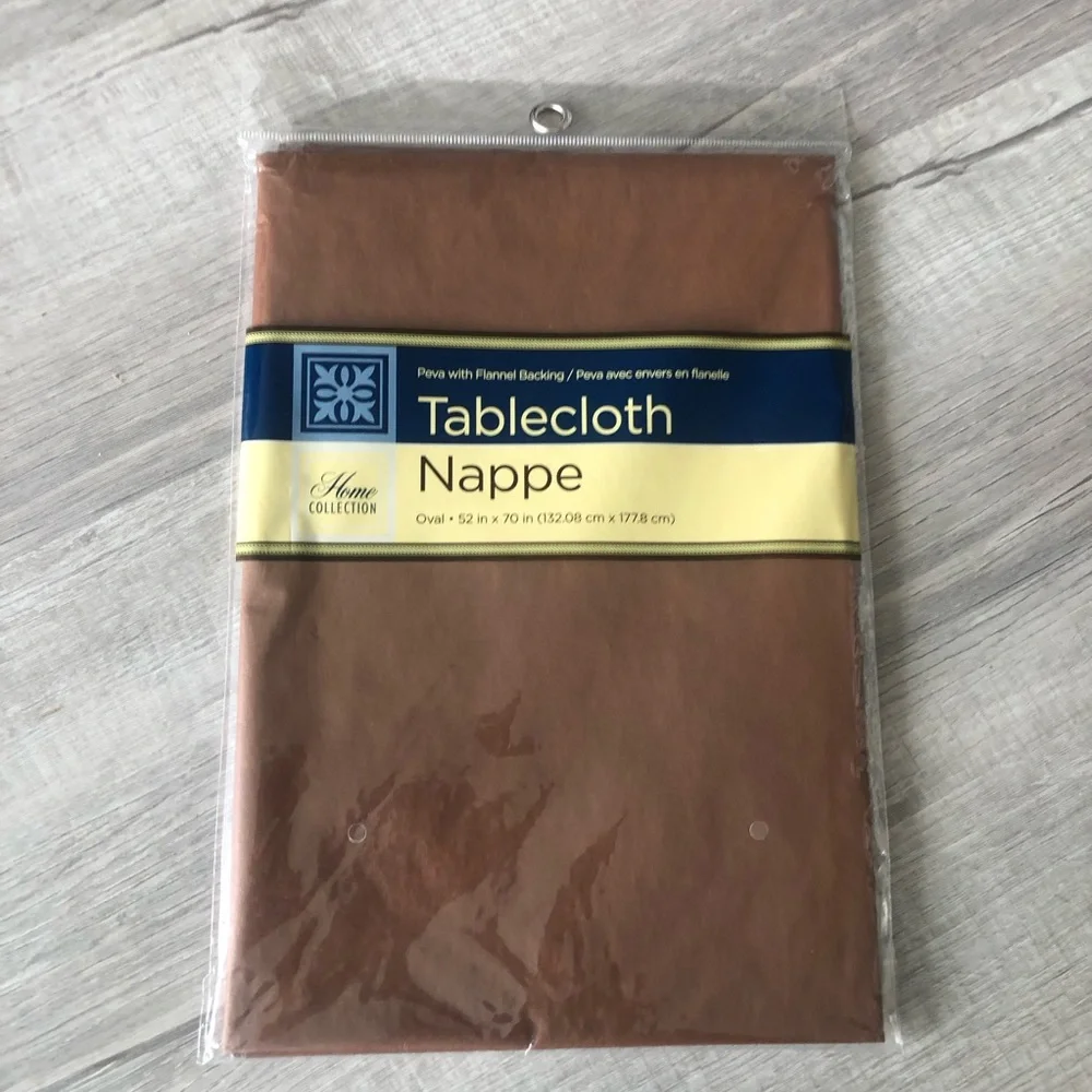 Home Collection Oval Tablecloth - Brown
